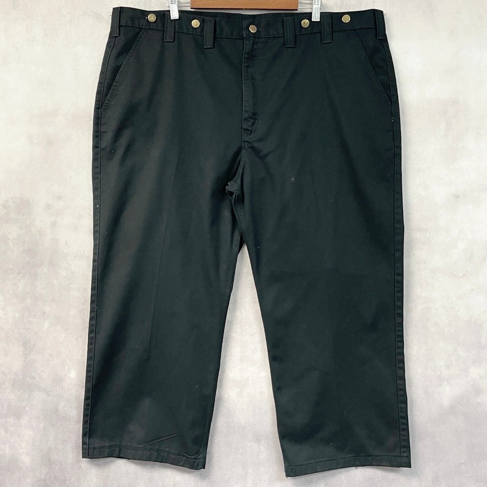 Carhartt Mens Bucksaw Logger Pants B290 BLK 46x26 Black HEMMED Rugged Grunge